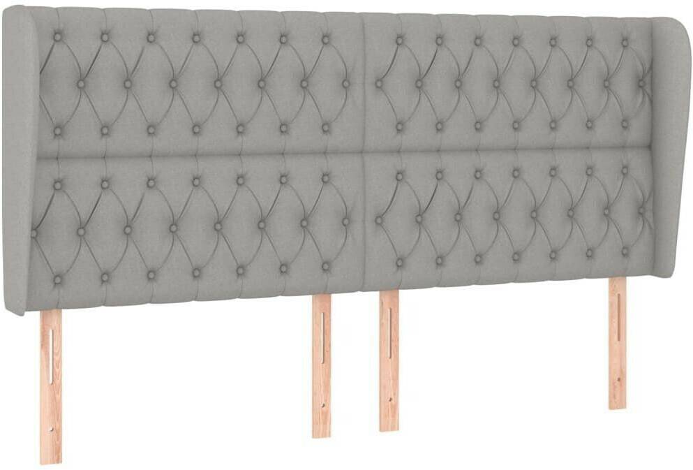 vidaXL Headboard with ears 183x23x118/128cm fabric (3118306) Letti