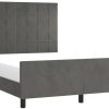 Letti vidaXL Bed frame with headboard 140x190cm velvet (3125752)