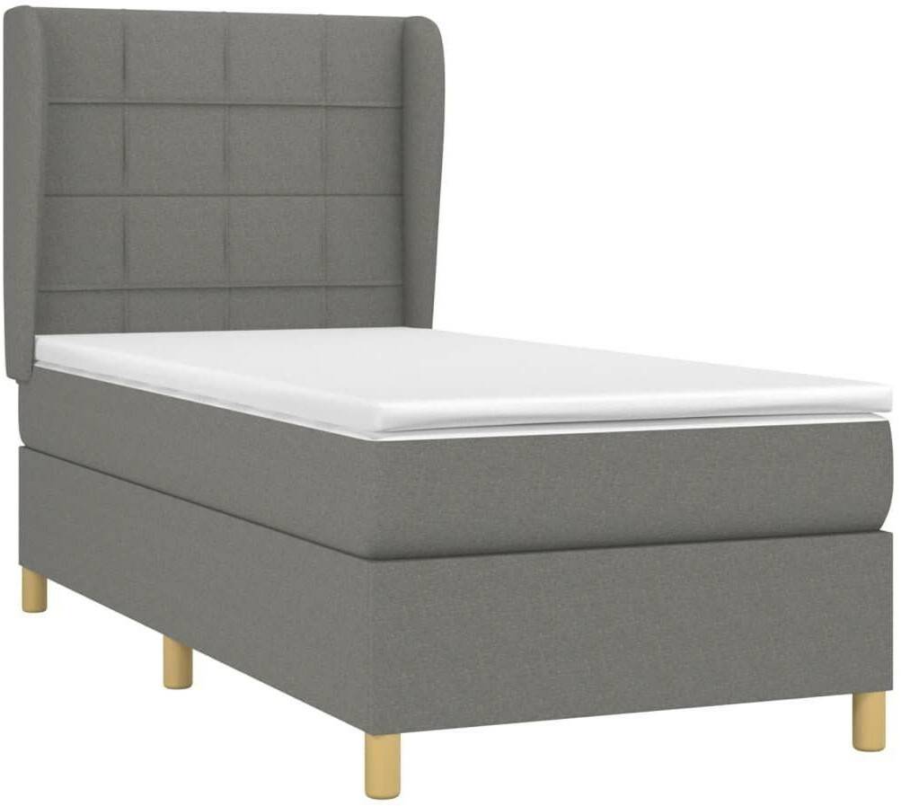 vidaXL Box spring bed with mattress 90x190cm fabric (3128486) Letti