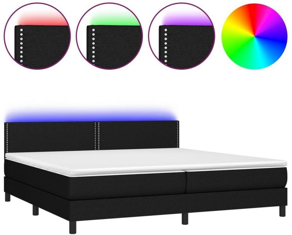 Letti vidaXL Box spring bed with mattress & LED 200x200cm fabric (3133103)