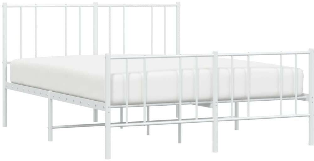 vidaXL Bed frame with headboard and footboard metal 150x200cm (352549) Letti