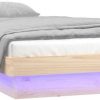 Letti vidaXL Solid wood bed with LED lighting 100x200cm (819962)