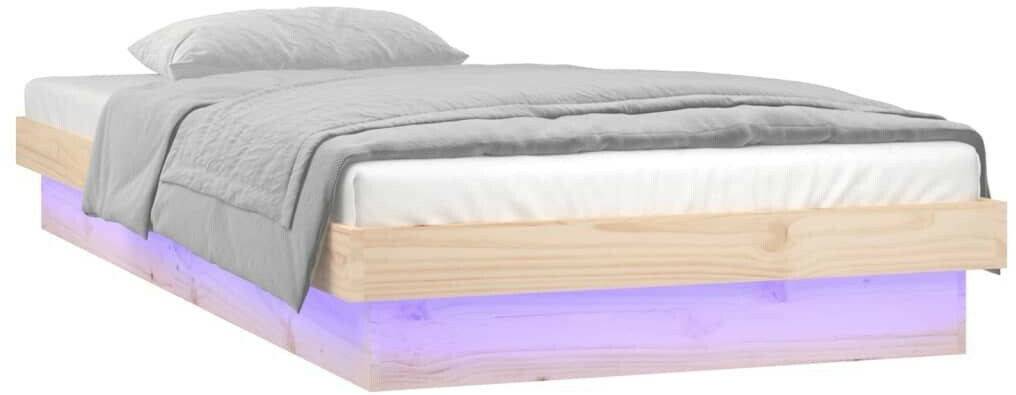 Letti vidaXL Solid wood bed with LED lighting 100x200cm (819962)