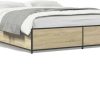 Letti vidaXL Bed frame made of wood material metal 140x190cm (3279853)