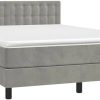 vidaXL Box spring bed with mattress & LED 140x200cm velvet (3134645) Letti