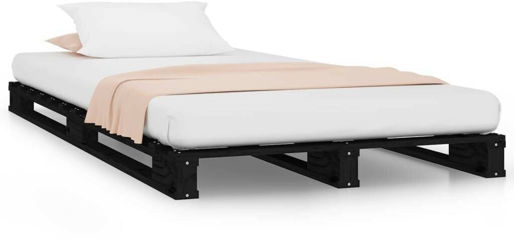 vidaXL Pallet bed solid pine wood 75x190cm (821421) Letti