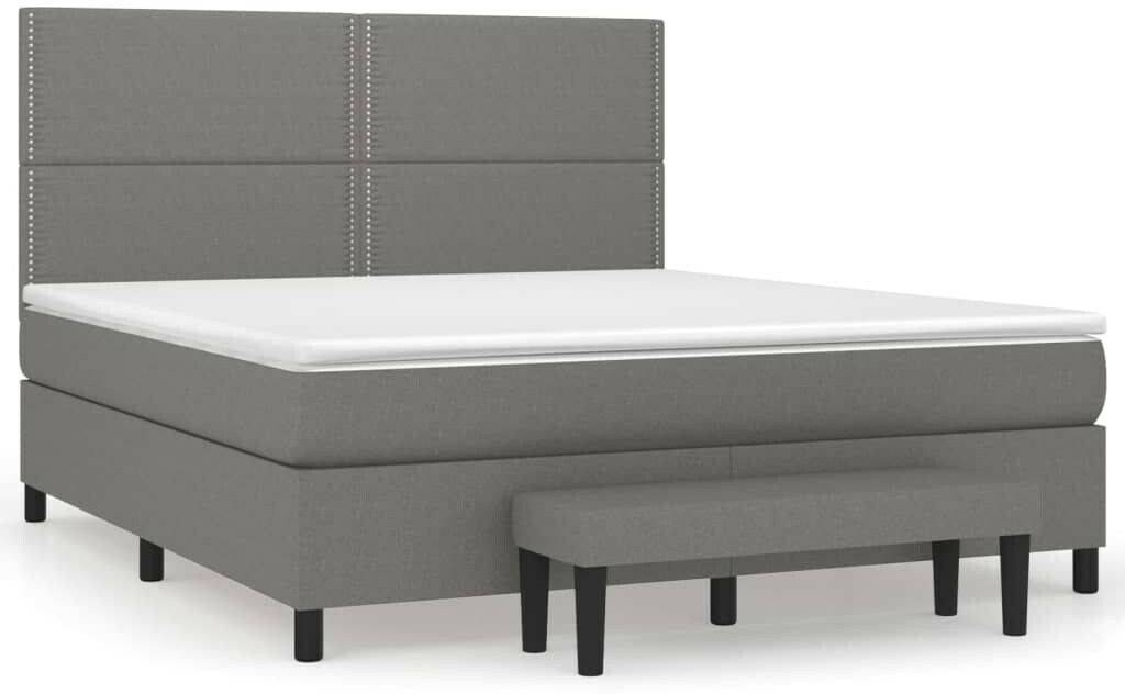 vidaXL Box spring bed with mattress 180x200cm fabric (3136534) Letti