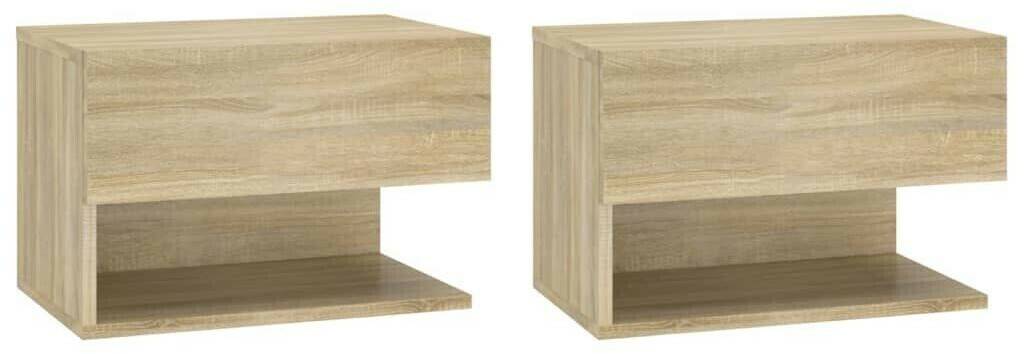 Comodini vidaXL Wall Bedside Tables Wood 2 pcs.810960