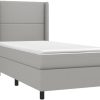 vidaXL Box spring bed with mattress & LED 100x200cm fabric (3138213) Letti