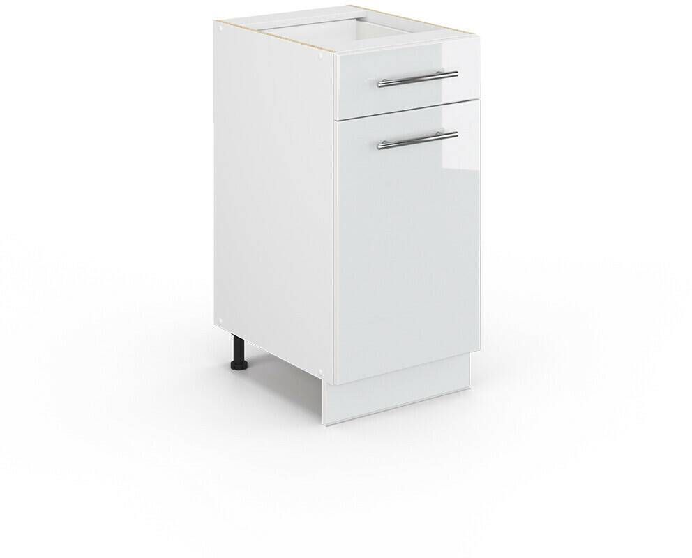 VICCO Drawer base cabinet Fame-Line 40 cm white/white high gloss modern Mobili da cucina