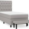 vidaXL Box spring bed with mattress 90x200cm fabric (3136805) Letti