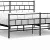 vidaXL Bed frame with head and footboard metal 183x213cm (355682) Letti