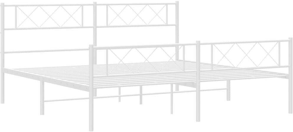 vidaXL Bed frame with head and footboard metal 183x213cm (372349) Letti