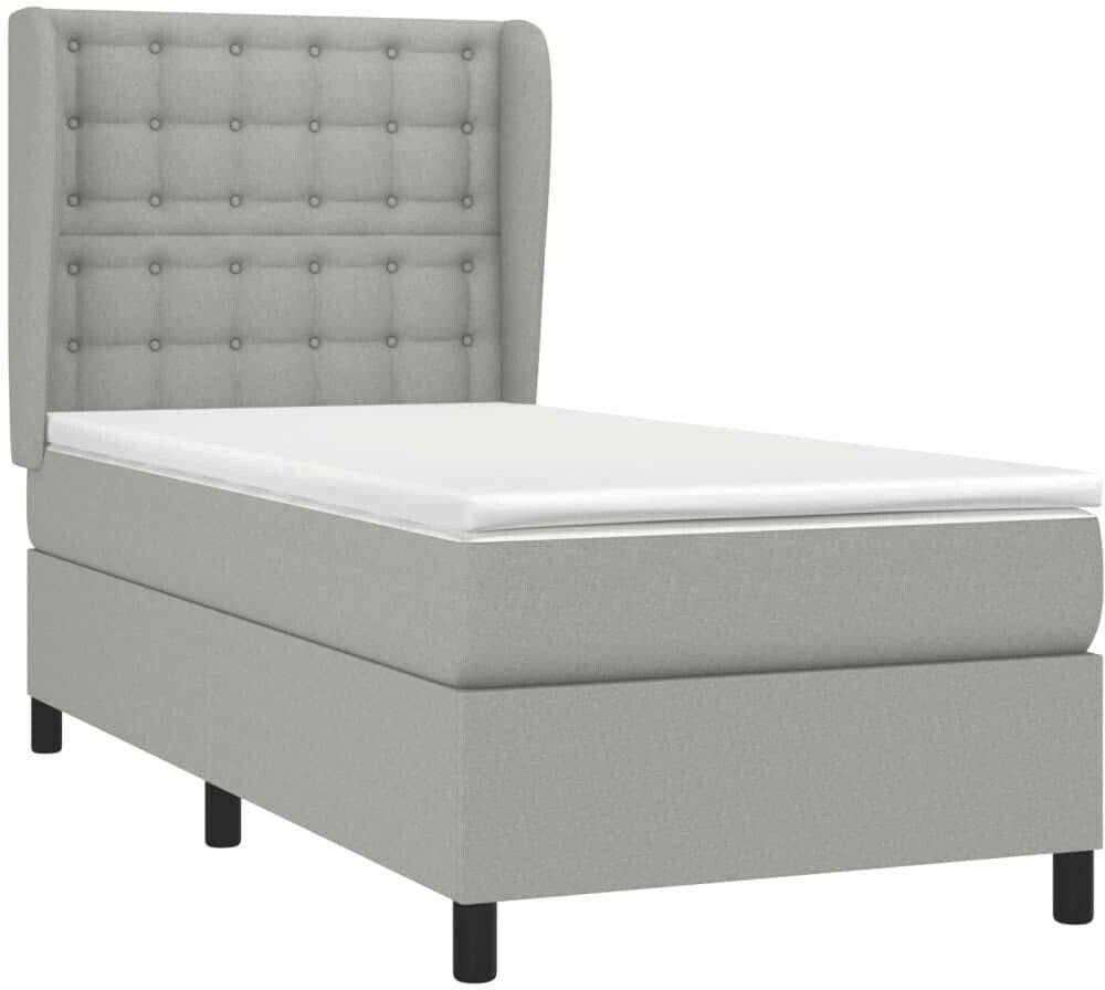 vidaXL Box spring bed with mattress 90x200cm fabric (3128253) Letti