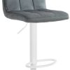 CLP Bar stool Peru velvet white dark gray (322504) Mobili bar