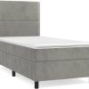 Letti vidaXL Box spring bed with mattress 90x200cm velvet (3142941)