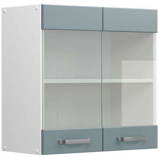 Livinity Kitchen cabinet glass R-Line, 60 cm, blue-gray/white Mobili da cucina