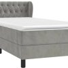 Letti vidaXL Box spring bed with mattress 90x190cm velvet (3127643)