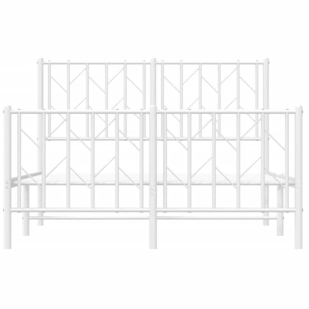 vidaXL Bed frame with head and footboard metal 120x200cm (374502) Letti