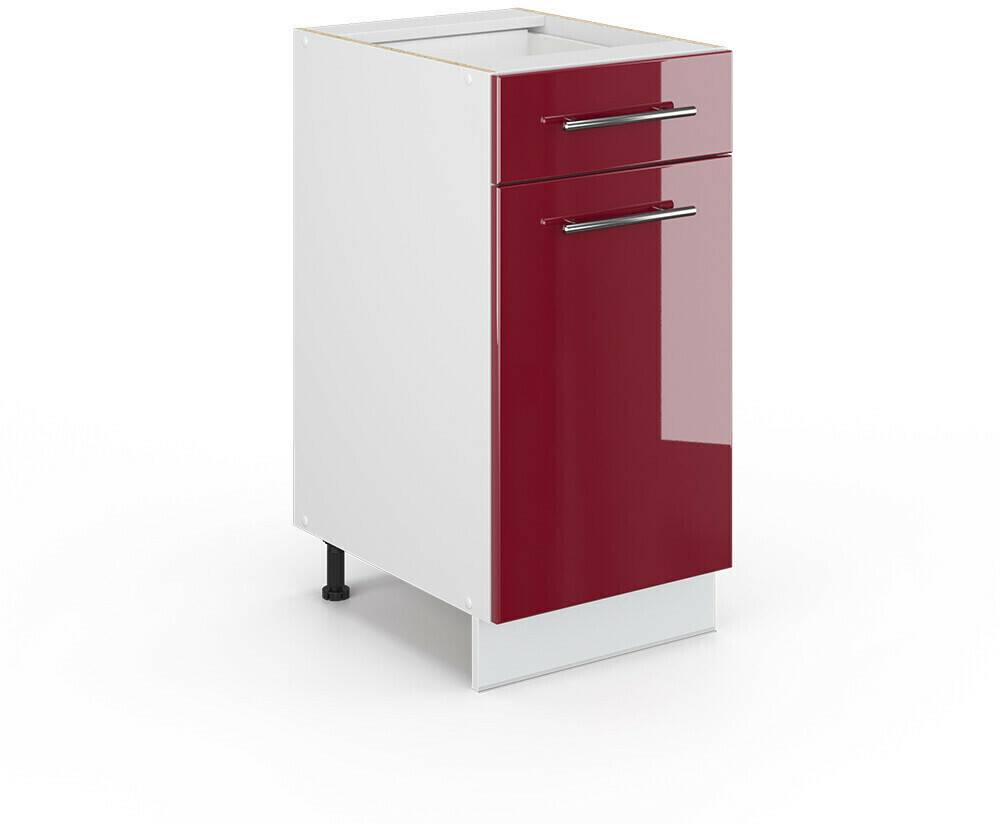 Mobili da cucina VICCO Drawer base cabinet Fame-Line 40 cm white/burgundy high gloss modern