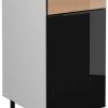 Livinity Fame-Line kitchen base cabinet, 40 cm without worktop, high-gloss black oak/white Mobili da cucina