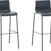 CLP Set of 2 bar stools Hover plastic 4-foot frame black gray (304471) Mobili bar