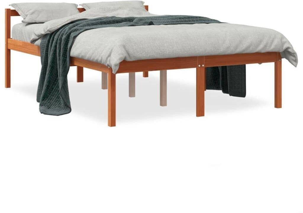 vidaXL Senior bed solid pine wood 135x190cm (844153) Letti