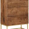 vidaXL Chest of drawers solid wood mango and iron 55x76cm (371995) Cassettiere