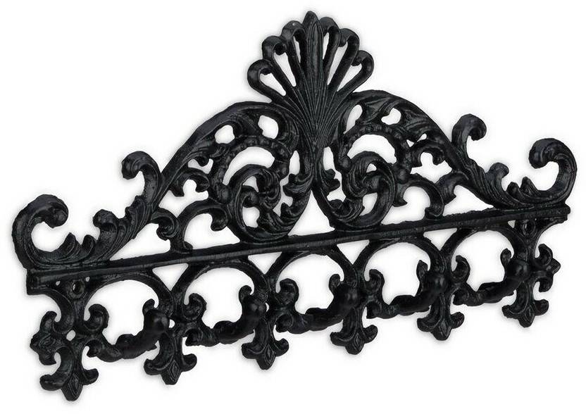 Cassettine portachiavi Relaxdays 2 x black cast iron coat rack 17x35x3,5 cm black (10040719-0)