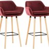 Mobili bar CLP Set of 2 bar stools Grant velvet red (312932)