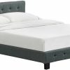 Letti Juskys Upholstered Bed Manresa 140x200cm Dark Grey