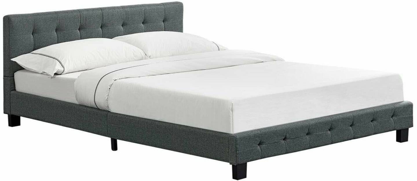 Letti Juskys Upholstered Bed Manresa 140x200cm Dark Grey