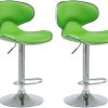 Mobili bar CLP Set of 2 bar stools Las Vegas V2 faux leather chrome green (308383)