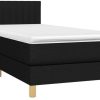 Letti vidaXL Box spring bed with mattress & LED 90x200cm fabric (3133847)