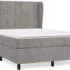 vidaXL Box spring bed with mattress 140x190cm velvet (3129207) Letti