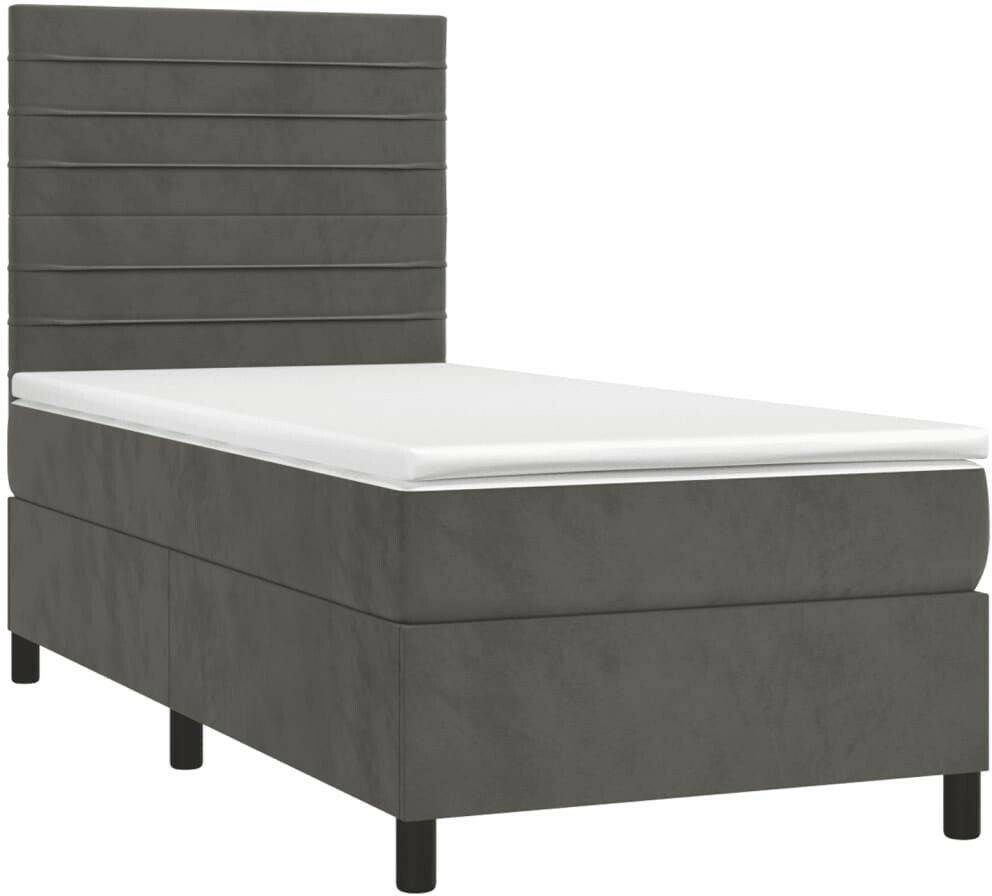 vidaXL Box spring bed with mattress 90x190cm velvet (3143056) Letti