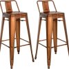 CLP Set of 2 bar stools Mason copper (307503) Mobili bar