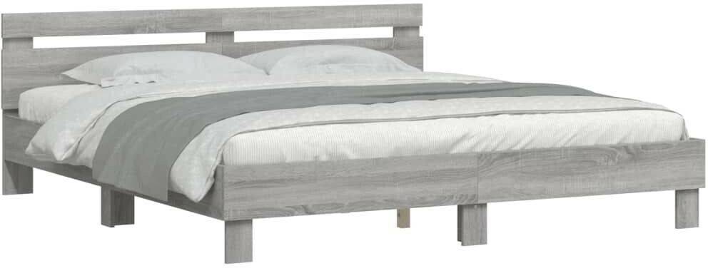 vidaXL Bed frame with headboard made of wood material 200x200cm (3207397) Letti