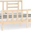 vidaXL Solid wood bed with headboard 200x200cm (3192901) Letti