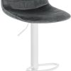 CLP Bar stool Lex velvet white dark gray (321887) Mobili bar