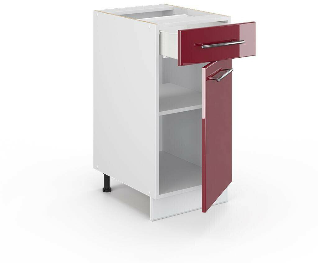 Mobili da cucina VICCO Drawer base cabinet Fame-Line 40 cm white/burgundy high gloss modern