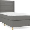 vidaXL Box spring bed with mattress 90x200cm fabric (3132042) Letti