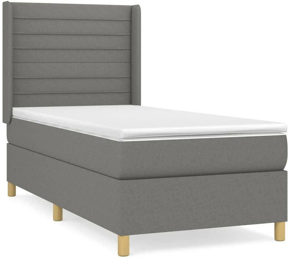 vidaXL Box spring bed with mattress 90x200cm fabric (3132042) Letti