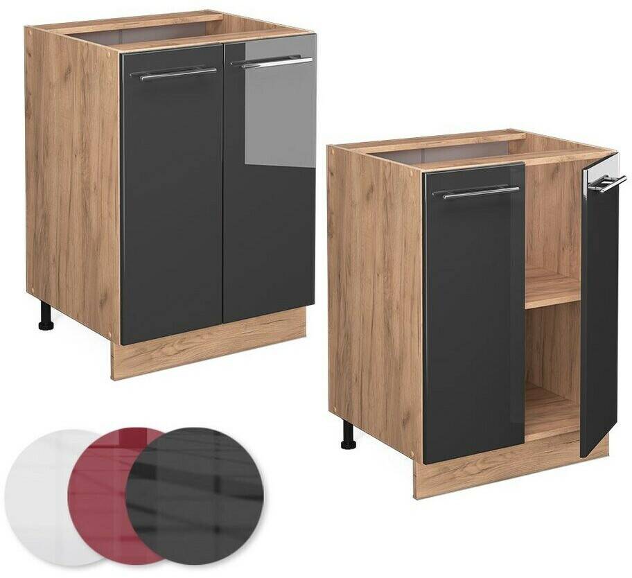 VICCO Vanity unit Fame-Line 60cm anthracite high gloss/gold kraft Mobili da cucina