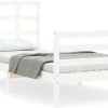 Letti vidaXL Solid wood bed with headboard 90x200cm (3193972)