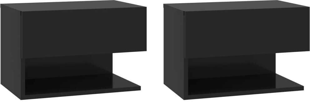 Comodini vidaXL Wall Bedside Tables Wood 2 pcs.810956