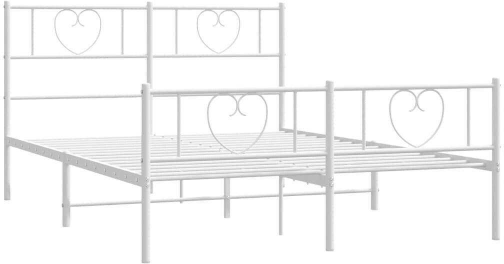 Letti vidaXL Bed frame with headboard and footboard metal 135x190cm (355529)