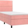 vidaXL Box spring bed with mattress & LED 100x200cm velvet (3136052) Letti