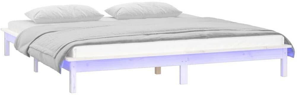 vidaXL Solid wood bed with LED lighting 120x200cm (820602) Letti