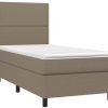 Letti vidaXL Box spring bed with mattress & LED 100x200cm fabric (3134777)